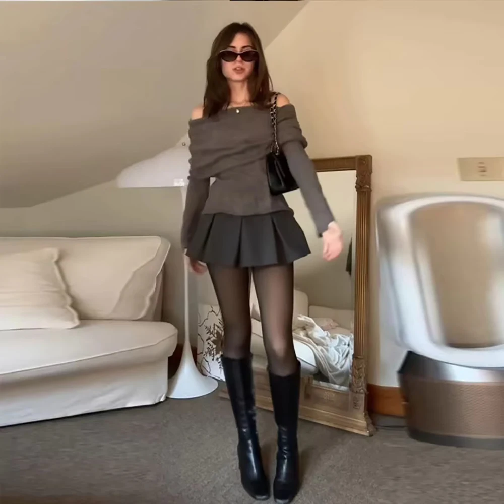 Collant in pile con cucitura taglie forti Leggings termici con fascia di compressione Collant modellante tono pelle Strato base invernale