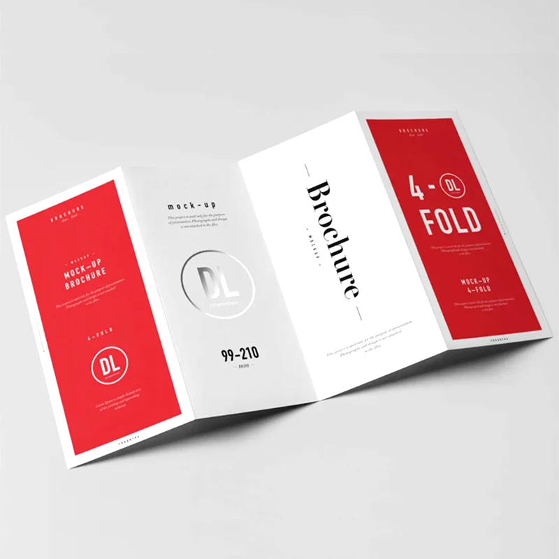 Customized product.Cheap Price Booklet Printing Custom 4 Fold DL Brochure Mockup Leaflet Flyer Printing