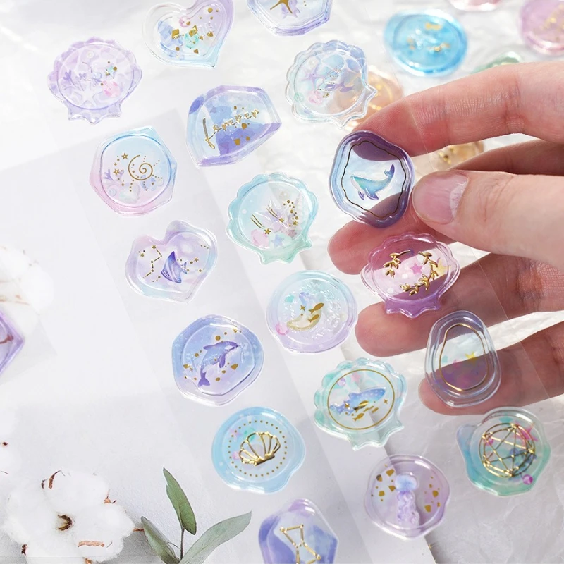 Seal Candy Sticker Children's Gift Packaging Plastic Crystal Sticker DIY Greeting Card Envelope Diary Decorative Sticker