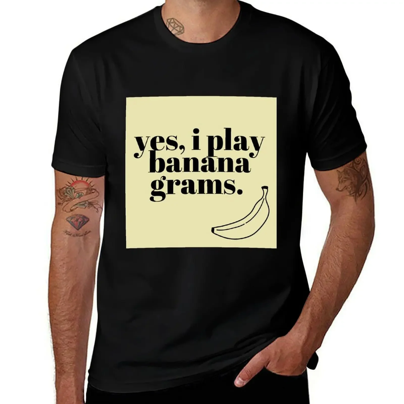 

Yes, i play banana grams Yellow T-Shirt cute tops custom t shirt t shirts men