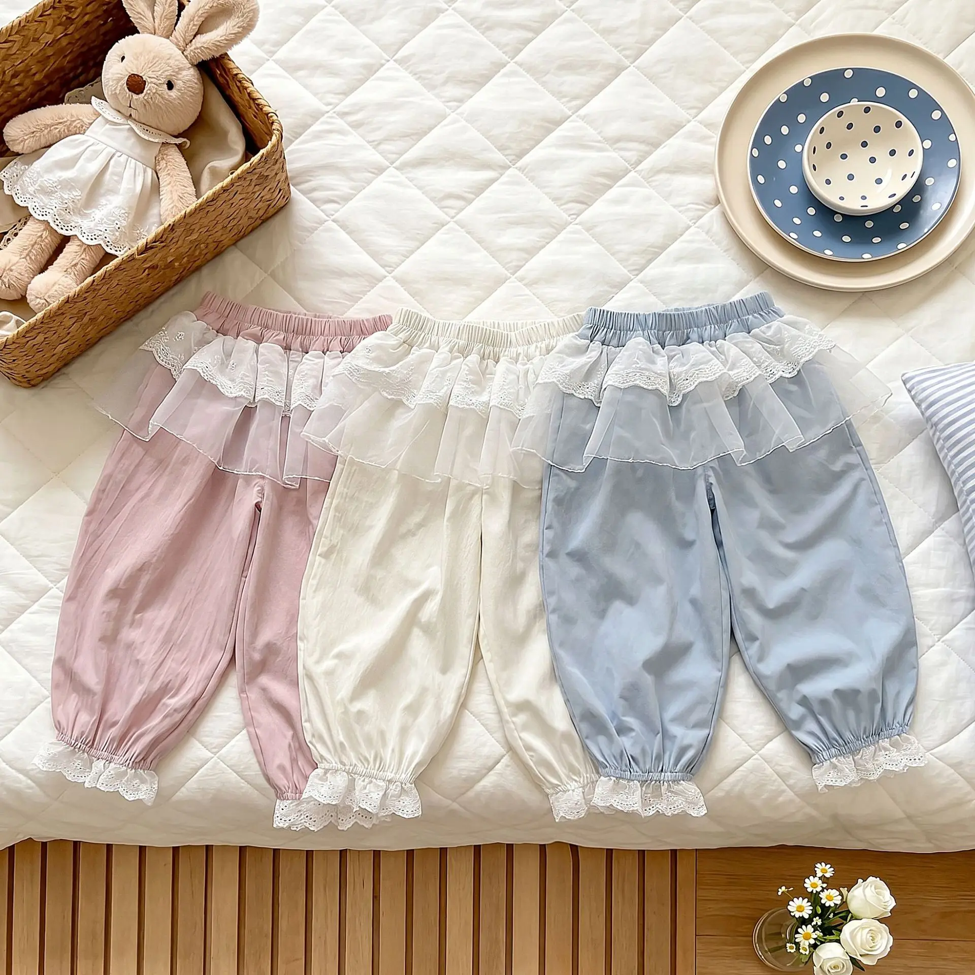Korean version summer dress girls lace mosquito proof air-conditioned pants