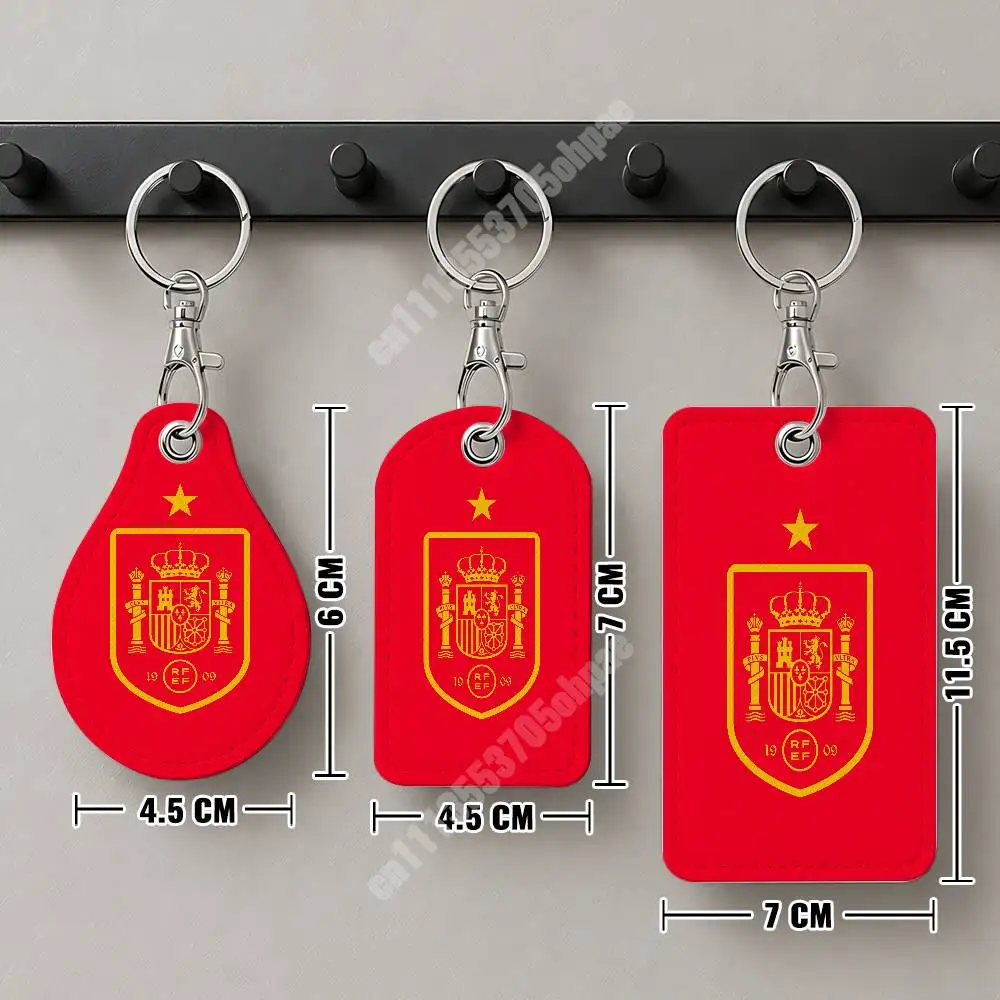 Spain Football L-Lamine 19 Y-Yamal Leather Keychain Card Holder for Airtag & Luggage Tags Casual Tracker Cover view 5