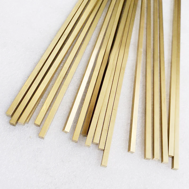 Длина 500 мм, латунный квадратный стержень, плоский стержень, твердый стержень 1x1,5x1,5/2x2/2,5x2,5/3x3/4x4/5x5/6x6/7x7/8x8/9x9/10x10~19x19 мм, металлическая полоса
