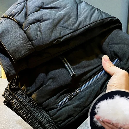 남성용 화이트 덕 다운 패딩 바지, 두꺼운 방한 보호, 부드럽고 따뜻한 발목 묶음 긴 바지, 하이엔드 겨울 야외