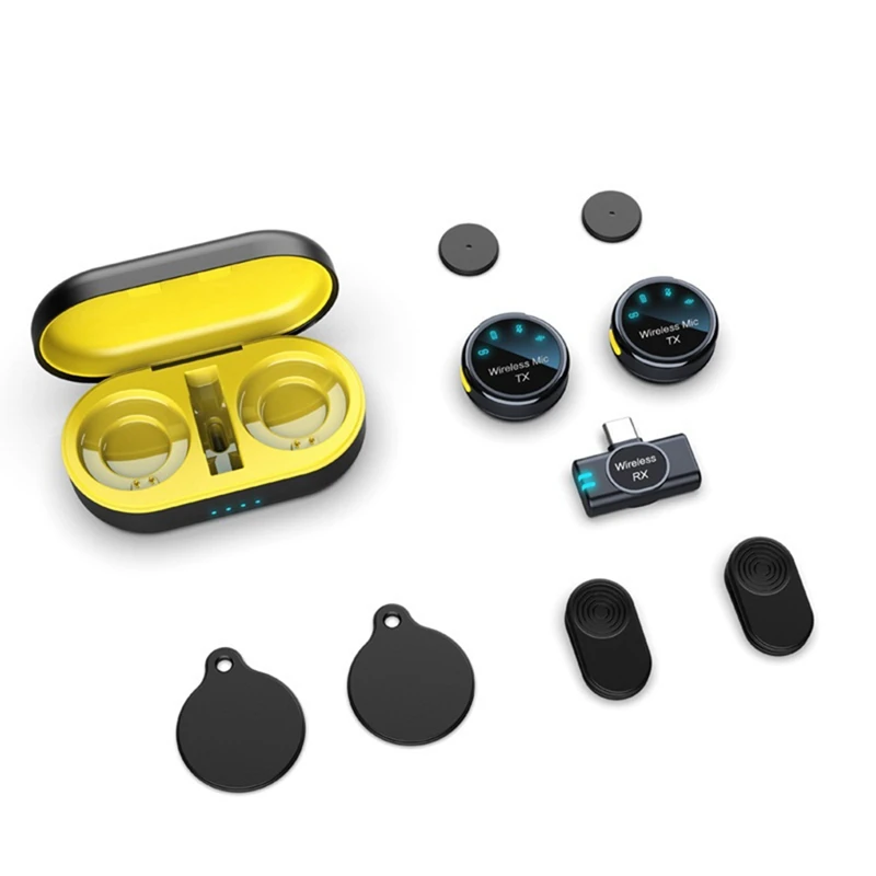 Magnetic Wireless Lavalier Microphone Audio Video Recording Microphone Noise Reduction With Charging Case image 4