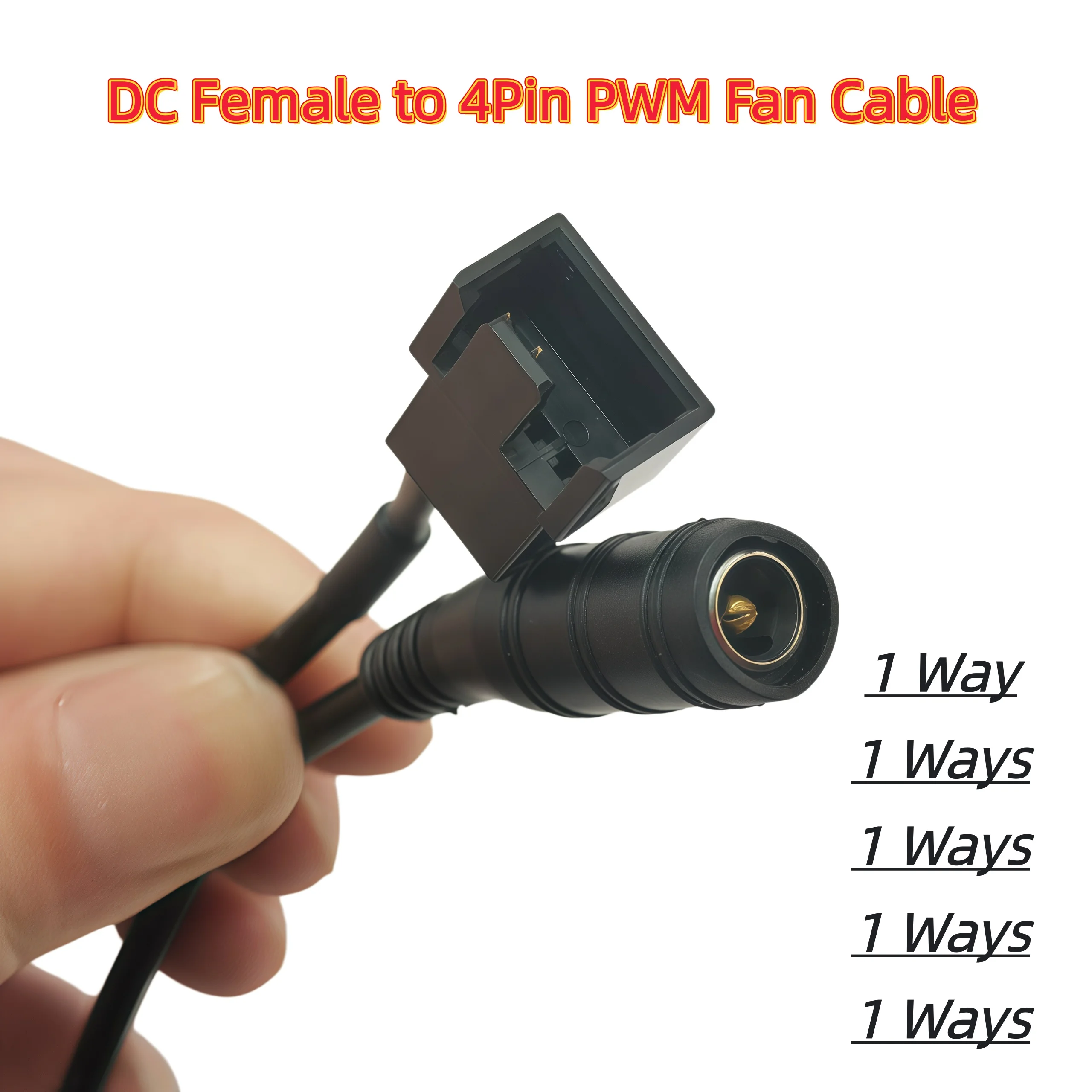 DC 5.5*2.1 mm Female To 4 Pin Pwm Fan Adapter Cable 1 to 4/3/2/1 Ways Computer PC Fan Power Supply Connector Cable 12V Black