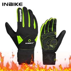 INBIKE Winter Cycling Gloves Man Touch Screen Bicycle Gloves Thickened Men's Gloves MTB for Riding Bike Motorcyclist Accessories