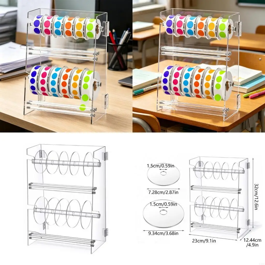 Sturdy Acrylic Label Holder With Multiple Slots Convenient Storage Stand For Displaying And Retrieving Stickers X3UC