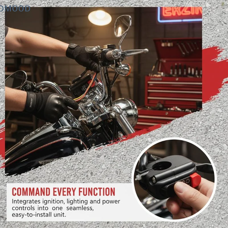 【CR】ON Off Handlebar Switch 12V for Motorcycle Universal 22mm 78 Fit Waterproof for Scooter Dirt Bike Outdoor Adventures