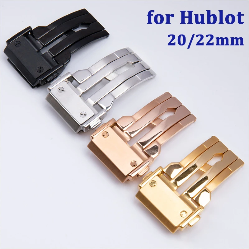 20 22mm Solid Stainless Steel Buckle for Hublot Big Bang Men Women Leather WatchBand Matel Folding Buckle Accessories with Tool