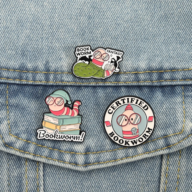 Bookworm Reading Pin Cute Book Lover Style Certified Bookworm Glasses Pajamas Fantasy Design For Book Club Members Backpack Gift
