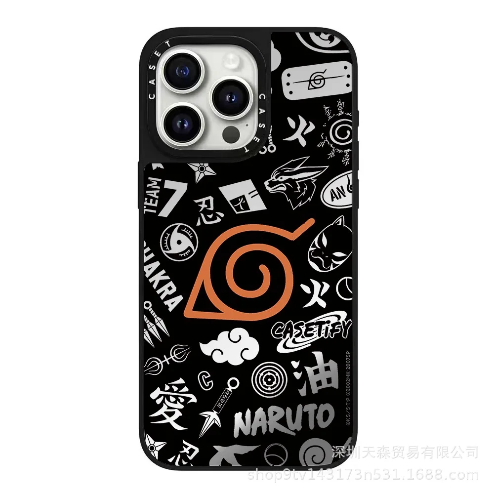 One Piece × Naruto Mirror Case for iPhone (16/15/14 & Pro Max