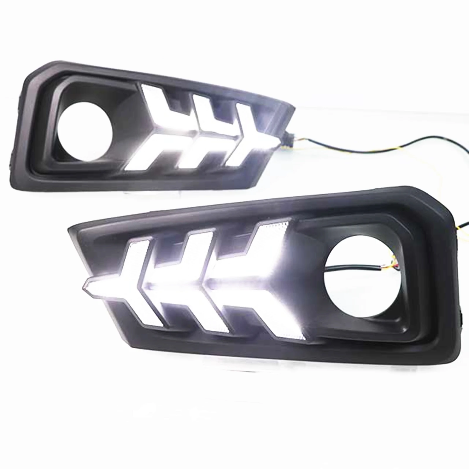 Car Front Daytime Running LED Light Bumper Fog Light Air Intake Vent Driving Signal Dynamic Turn Lamp For Honda Amaze 2018-2021