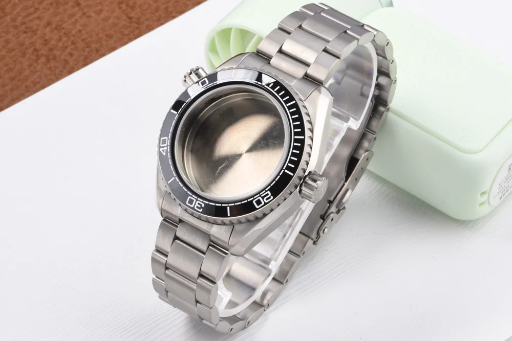Titanium 3-Uhr-Uhrengehäuse mit Armband passend für SEIKO Mod C3 Super Luminous Saphirglas Taucheruhr für NH35A/36A Uhrwerk Ersatzteile – Detail 10