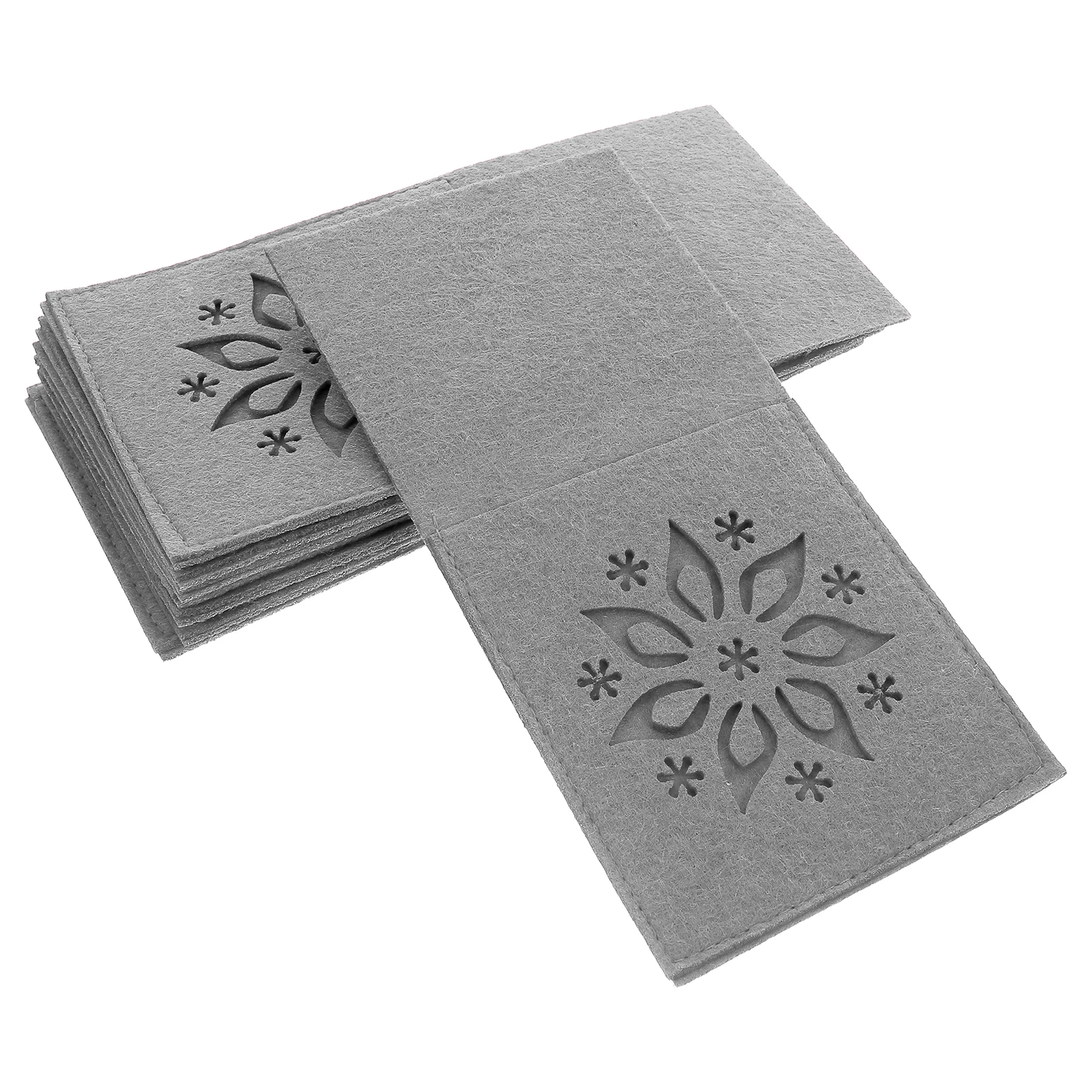 

8Pcs Christmas Cutlery Holder Rustic Snowflake Silverware Organizer Flatware Bags Utensil Pouch Holiday Party Table Decor