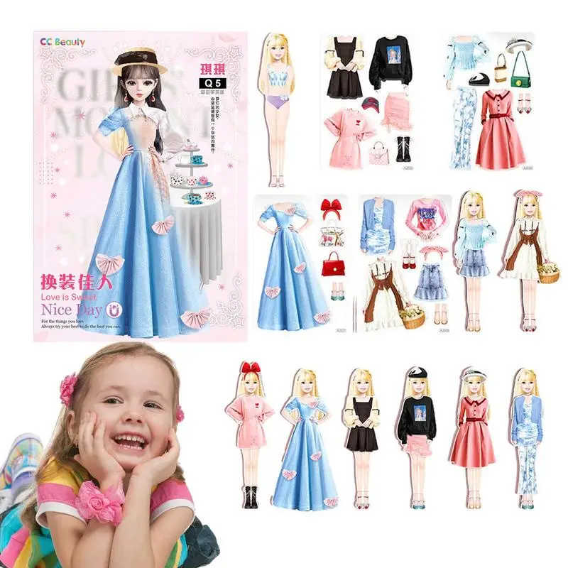Magnetic Dress-Up Dolls Pretend Play Set Magnetic Dress Up Puzzle Toy Princess Paper Dolls For Girls Preschool Learning Toy Gift