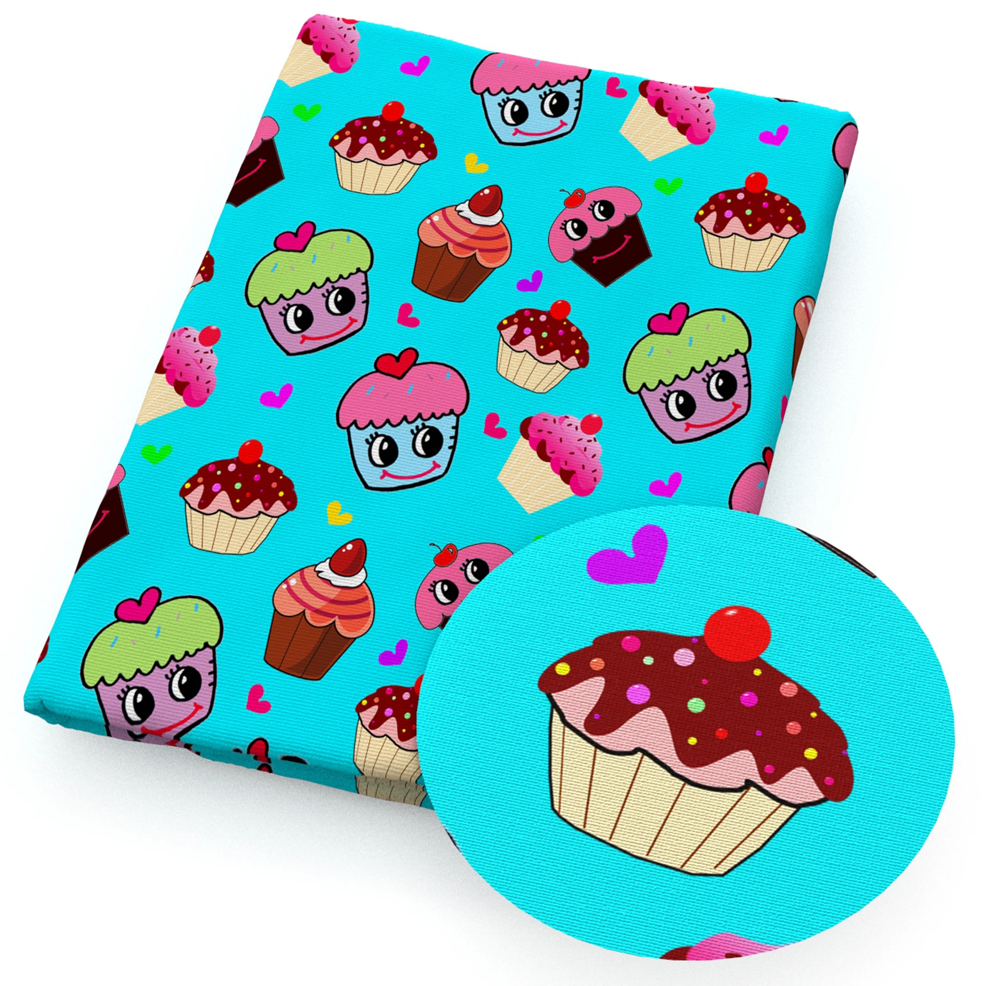 Happy Birthday Cake Balloon Printed Polyester Pure Cotton Material Patchwork Tissue Sewing Quilting Pre-cut Needlework DIY Cloth
