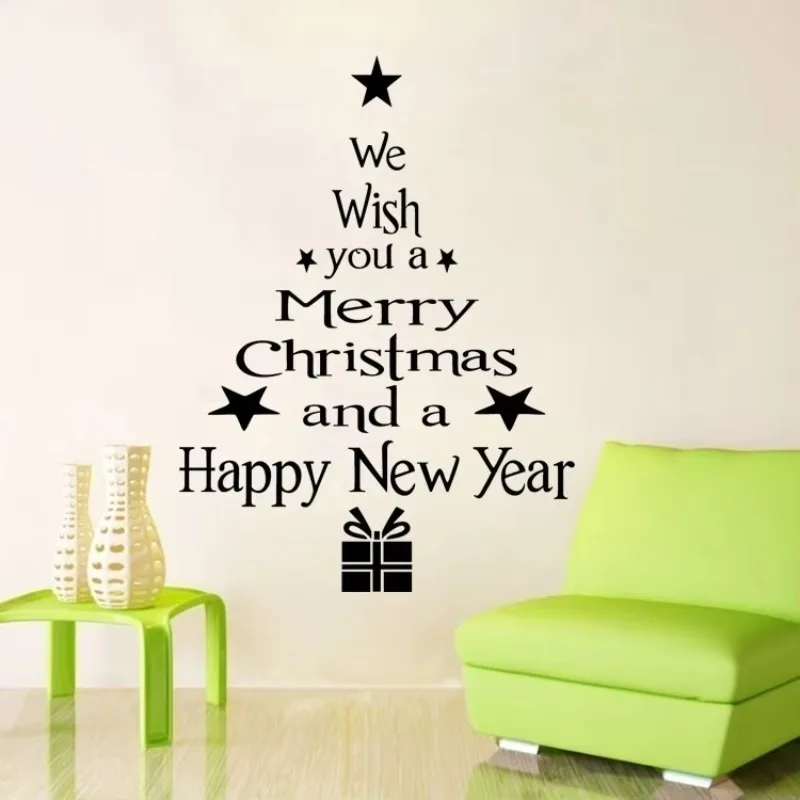 Christmas Tree Festival Stickers Wall Stickers Art Stickers Home Window Removable Decorative Crafts Wholesale