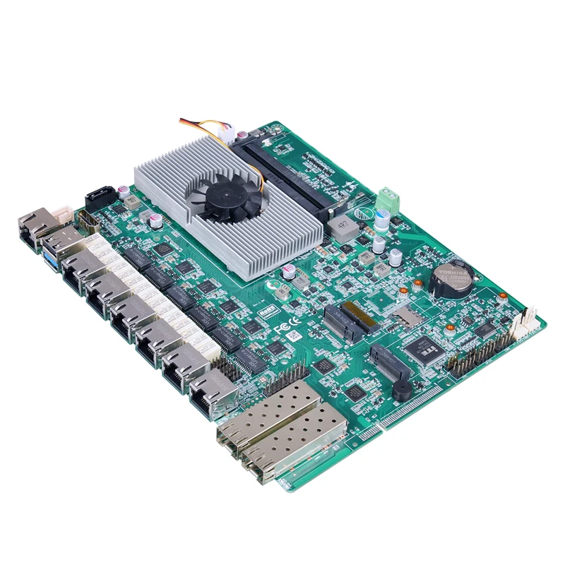 Piesia 1u Server Int el Elkhart Lake J6412 Motherboard Router Pc 2*1G SFP 6*Lan PCBA 2*DDR4 Firewall Motherboard with CF card