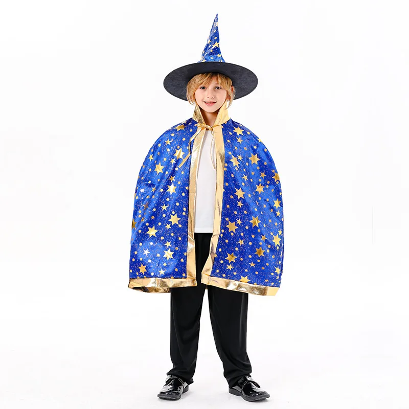 هالوين كيب تأثيري الساحرة الساحر خمس نجوم البرنز كيب الساحرة تظهر زي #6