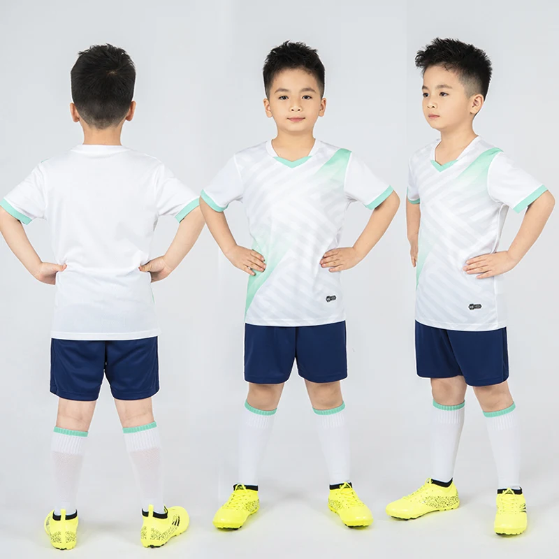 Customized LOGO High Quality Kids Soccer Uniforms Children Football Team Jersey Kids Short Set Youth Training Sports Wear