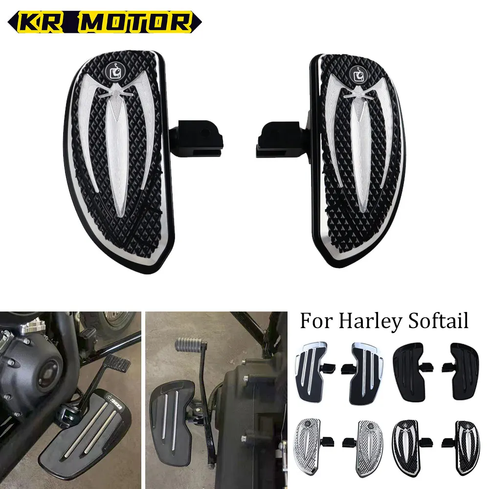 

Motorcycle Driver Front Footrest Foot Pegs Pedal For Harley Softail Breakout FLFBS Low Rider Fat Boy 114 FLDE FLSL HCS 2018-2022