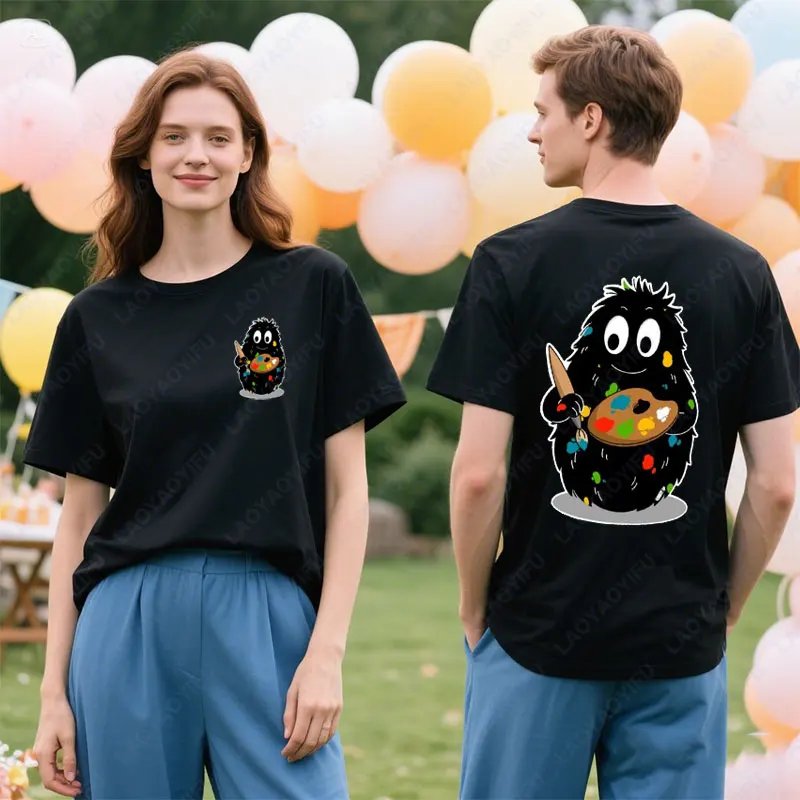 Barbouille Barbapapa Fashion Cotton Tshirt Man Women Cute Retro Trend Cool Street Pair Tops Classics Vintage Cartoon Anime Tees