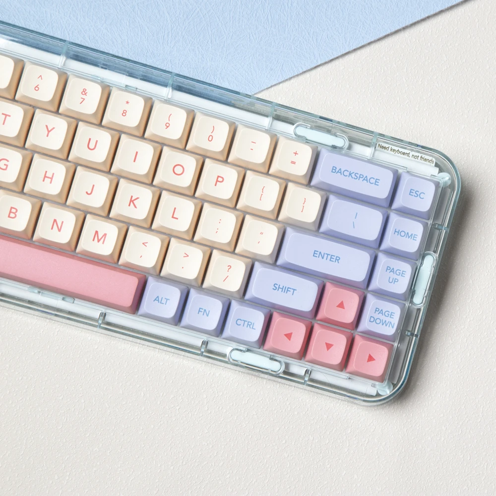 132 Keys Marshmallow Theme Keycaps PBT Dye Sublimation XDA Profile For MX Switch Mechanical Keyboard IK75 Anne GH60 GK64 Poker