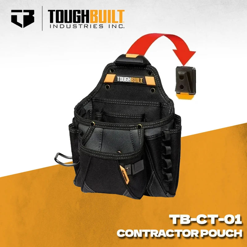 TOUGHBUILT TB-CT-01 Contractor Pouch Large Woodworking Quick Hang Multifunctional Tool Bag Large Capacity Tool Kit