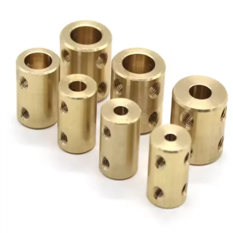 1set Brass Shaft Coupling 3.17/4/5/6/6.35/7/8/10/12mm Jaw Coupler Motor Shaft Joint Transmission Connector Sleeve Adapter
