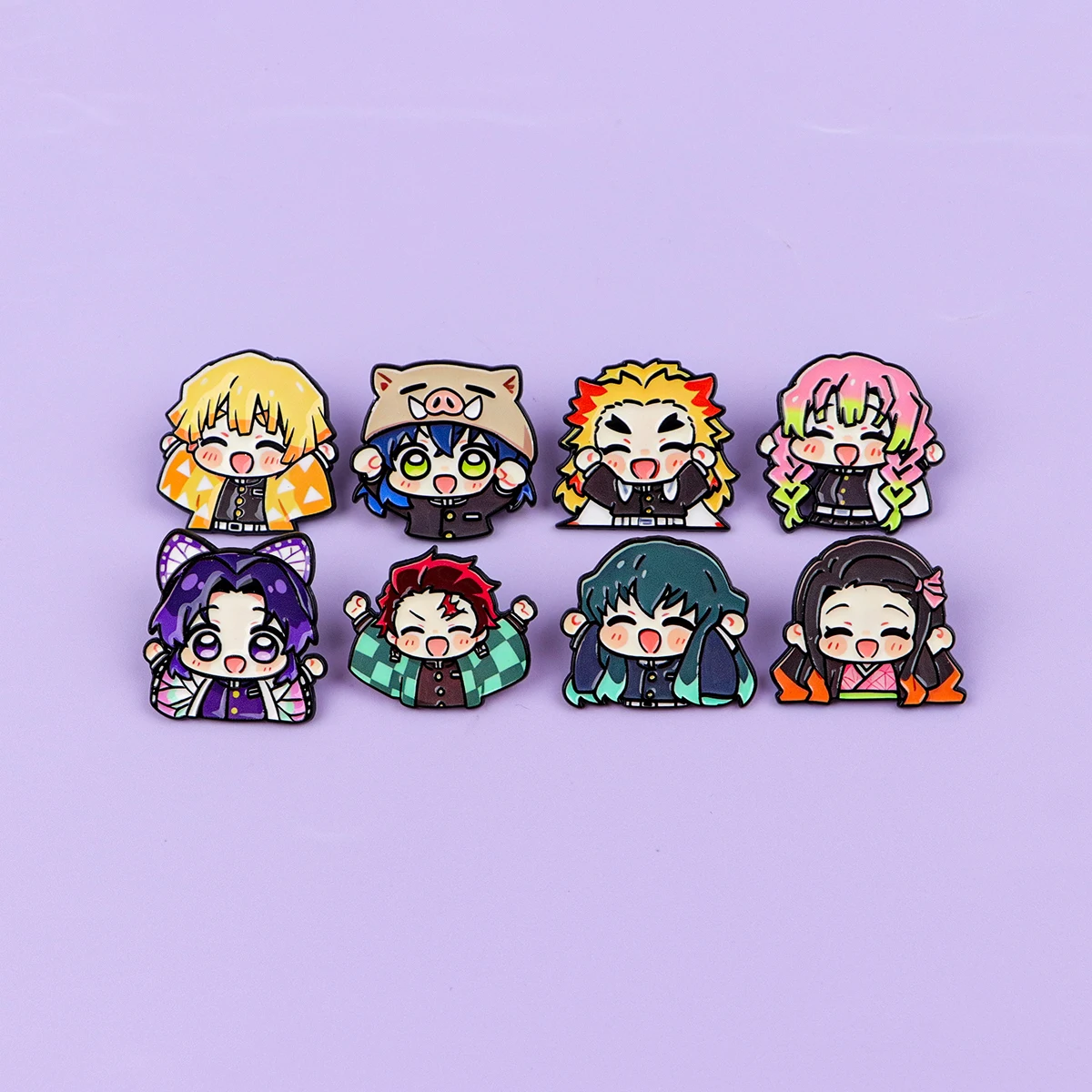 8-teiliges Set Niedliche Geister-Emaille-Pins Cartoon-Anime-Broschen für Rucksäcke Hüte Anstecknadeln Abzeichen für Fans Geschenke Cosplay-Zubehör