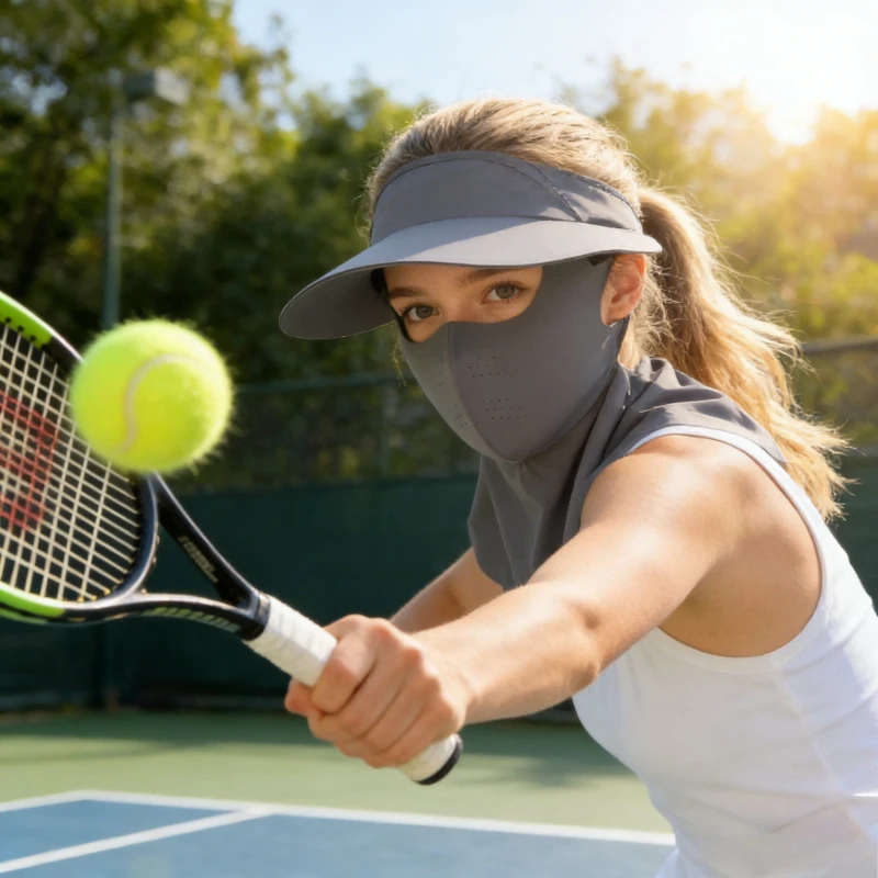 

Summer Seamless Hat Mask, One-piece Detachable Ice Silk Face, Gini Neck Protection, Sun Protection, Cycling Cover, Full Face