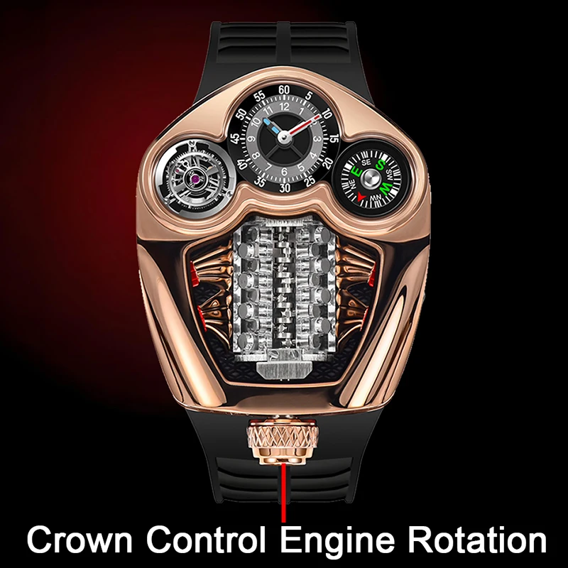 Pindu design relógio masculino marca superior de luxo relógio de negócios masculino bússola à prova dwaterproof água quartzo relógios pulso pulseira silicone p6658