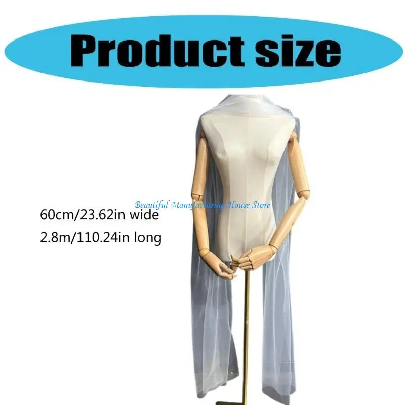 E56A Luxurious Wedding Scarves Floor Length Sleeveless Bridal Scarf Ballroom Scarf image 6