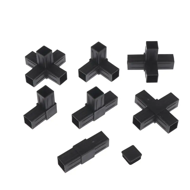 New 2/6/8/10/20Pcs Hexagonal 6 Through Plastic Fittings ABS Plastic Angle 22mm Cross Square Pipe Fittings Pipe Angle Code