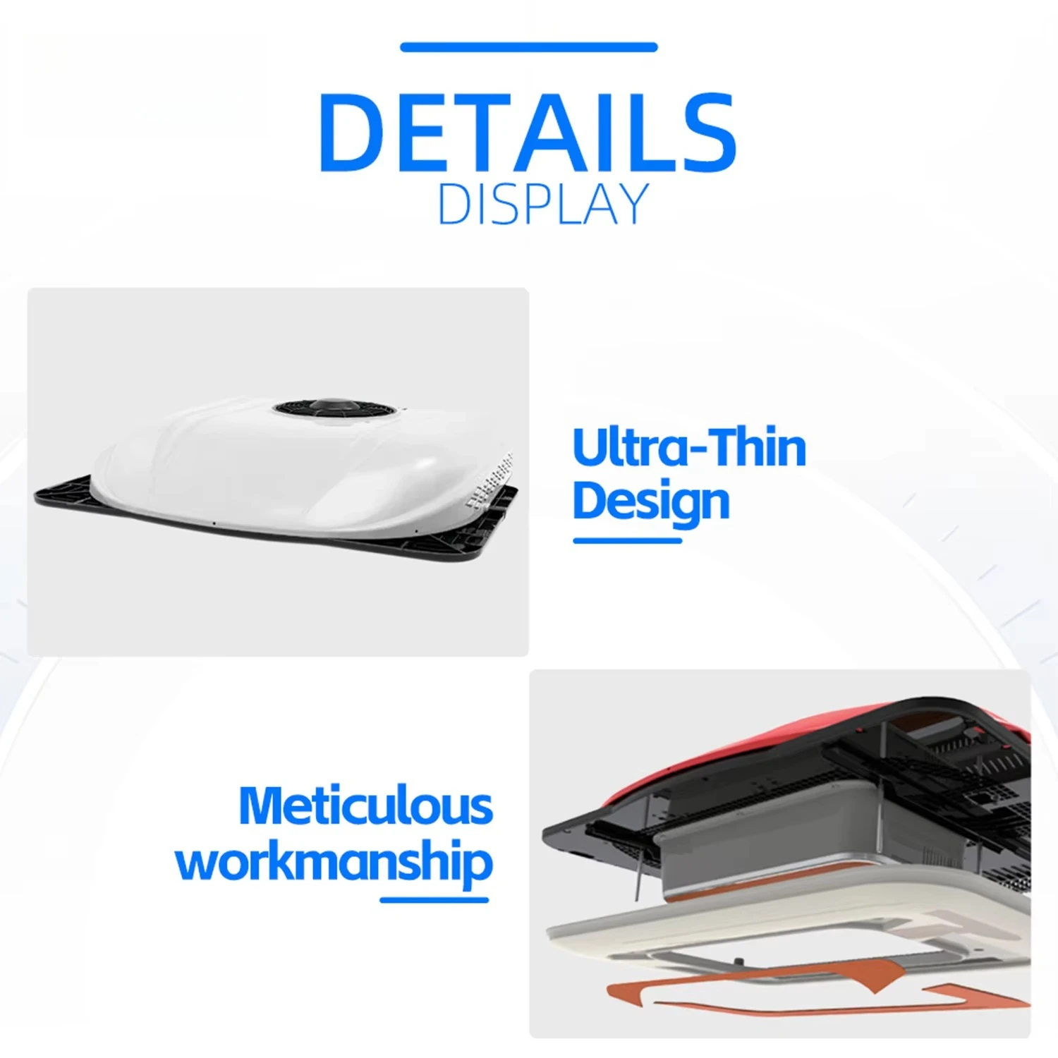 แอร์ติดหลังคา DC 12V/24V รุ่นใหม่ สำหรับรถบรรทุก รถบ้าน รถแคมป์เปอร์ รถยนต์ มอเตอร์โฮม ใช้สารทำความเย็น R134a