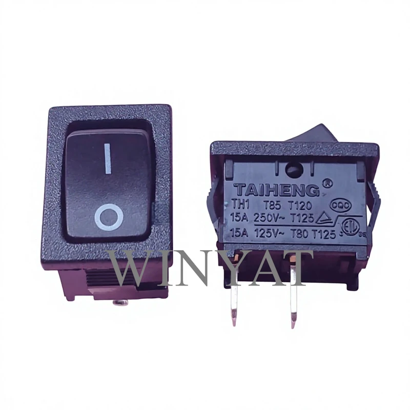 Interruptor de Alta Corriente TAIHENG de 15A Tipo Naval con 2 Contactos y 2 Posiciones, Interruptor de Alimentación Negro, TH1 Tamaño del panel: 15X21