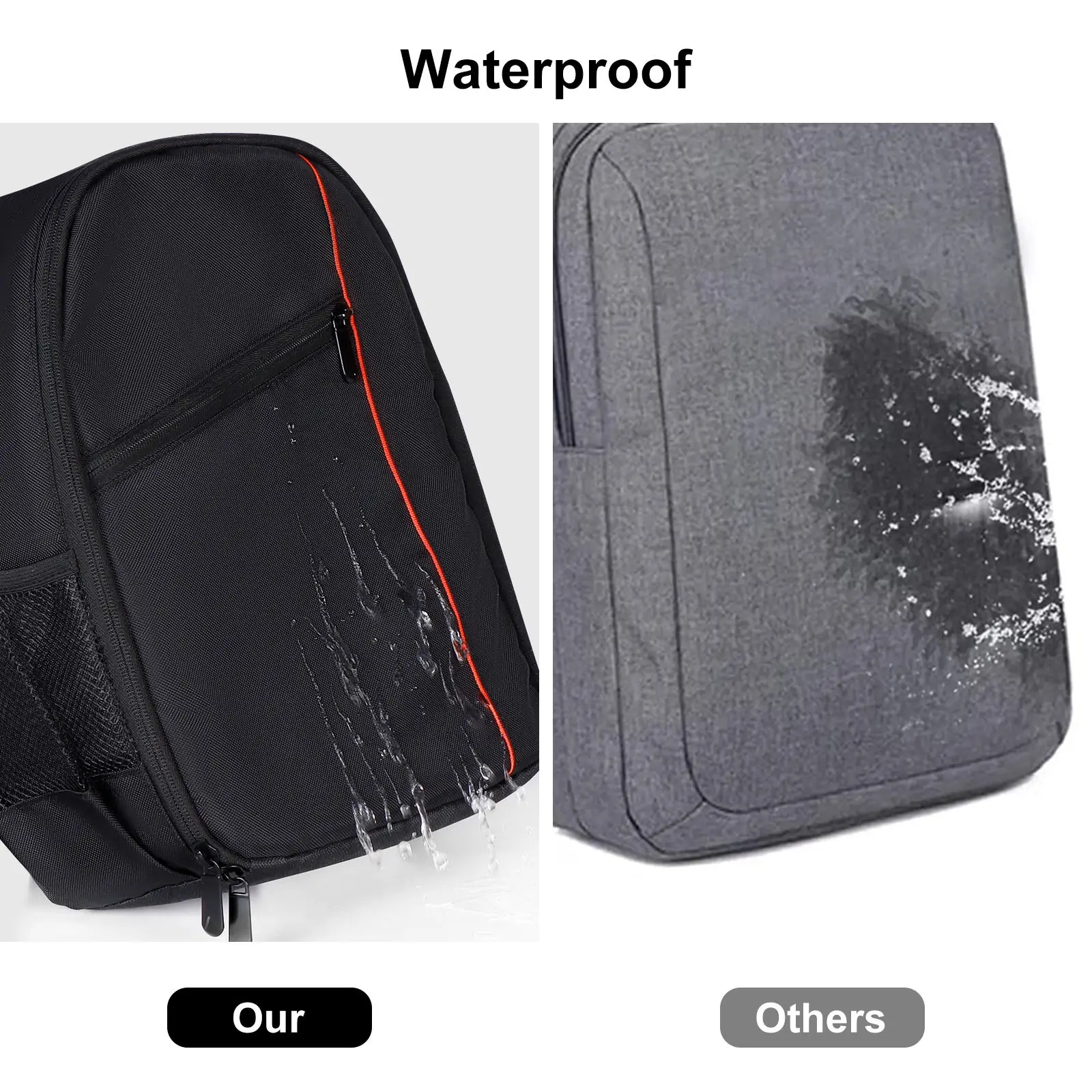 حقيبة ظهر مخصصة للكاميرا بشعار شخصي مقاوم للماء من النايلون حقيبة تصوير قابلة للتخصيص متعددة الوظائف للسفر في الهواء الطلق