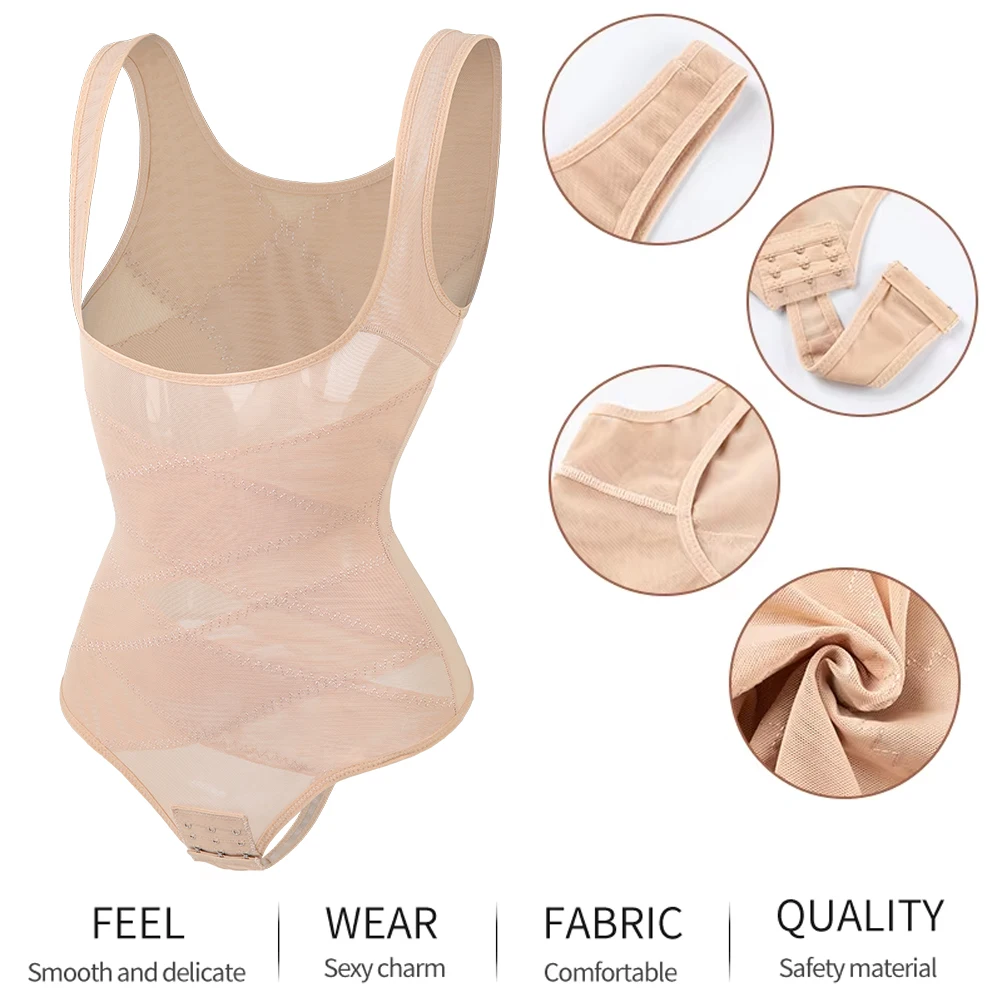Women Thong Bodysuits Full BodyShaper Sexy Tummy Control Shapewear MISS MOLY Mesh Slimming Flat Belly Underbust Corset