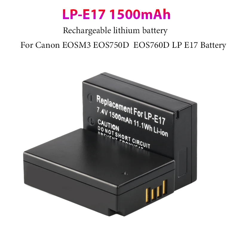 

LP-E17 LPE17 Battery 1500mAh for Canon EOS R8 R50 RP R10 200D 750D 760D 800D 850D 77D M3 M5 M6 T6s T8i Camera Batteries Charger