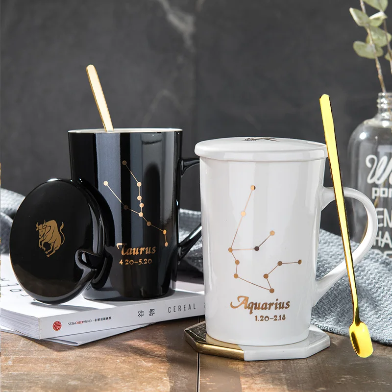 Twelve Constellations Creative Ceramic Cup Couple Household Water Cup Office Coffee Cup Mug