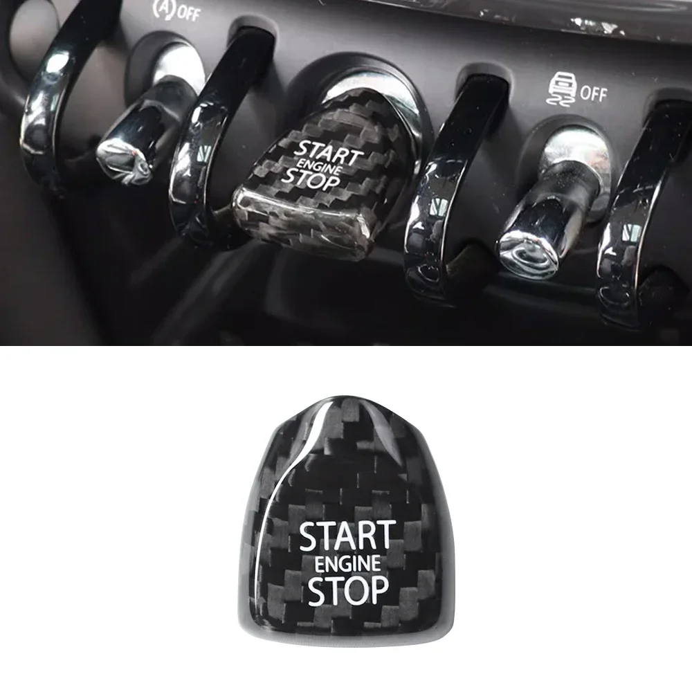 

Car Engine Start Stop Button Interior Trim Sticker Cover for Mini Cooper F54 F55 F56 F57 F60 Carbon Fiber Car Accessories