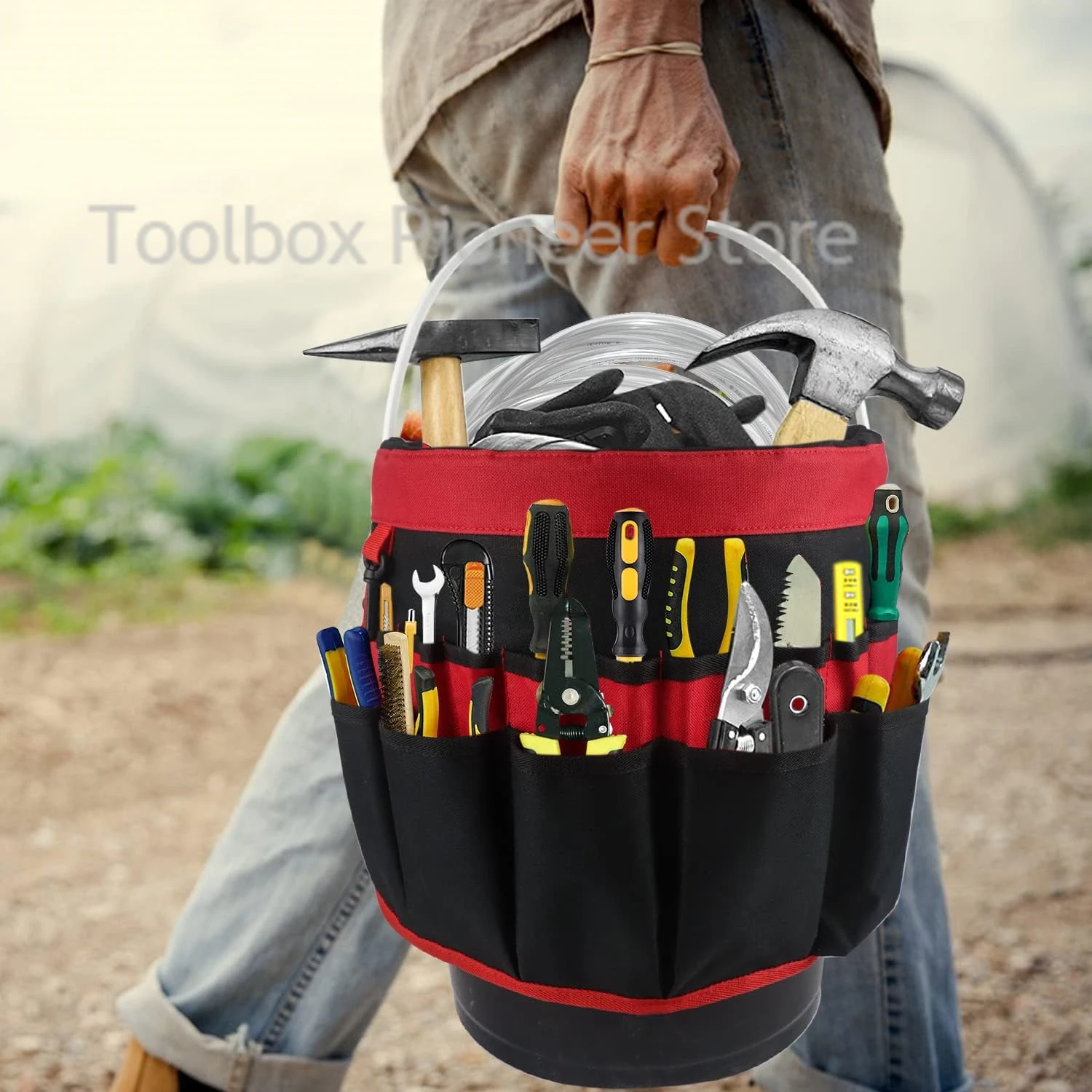 Popular Garden Kit Oxford Cloth Bucket Kit Bucket Kit Electrician Tools Bag Waist Pouch Belt Storage Holder DIY