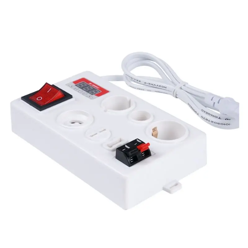 【HOME TOOL】2X E27 B22 E14 Lamp Bulb Tester, LED Light Voltage Power Quick Test Box, Fast Testing With Power Display US PLUG