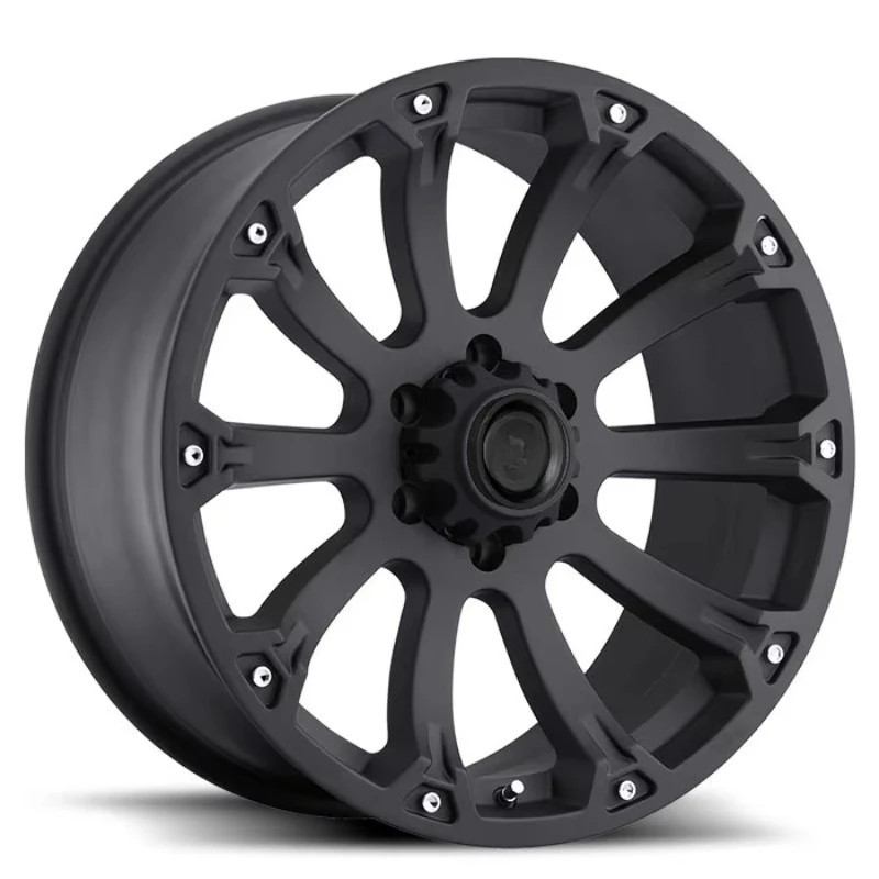 

Heavy Duty Multi Spokes Concave Truck Wheels Rims 5-127 for Wrangler 18 19 20 Inches Matt Black