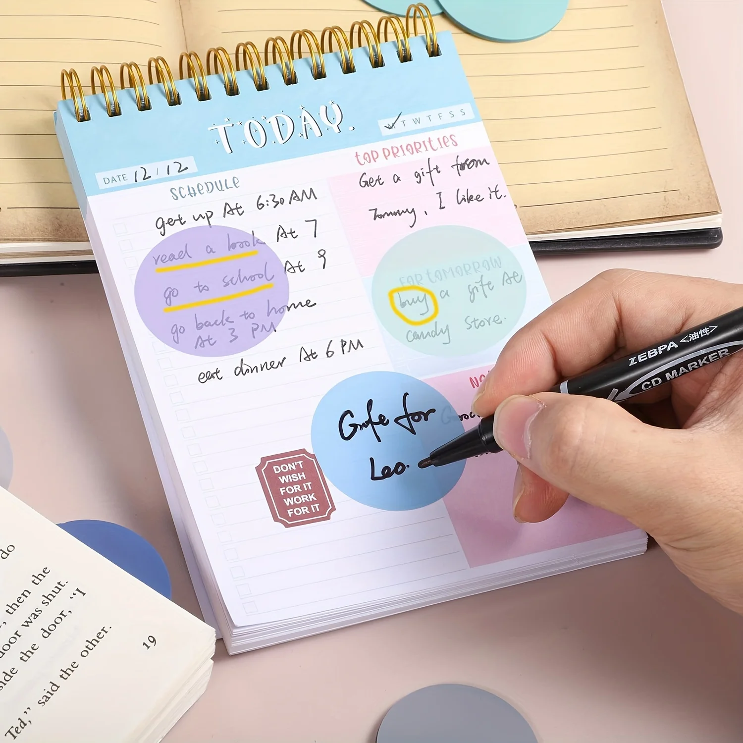 160 Sheets Pack Transparent Sticky Notes Cute round Clear Waterproof Page Flags Stickers Translucent Book Markers Sticky Tabs