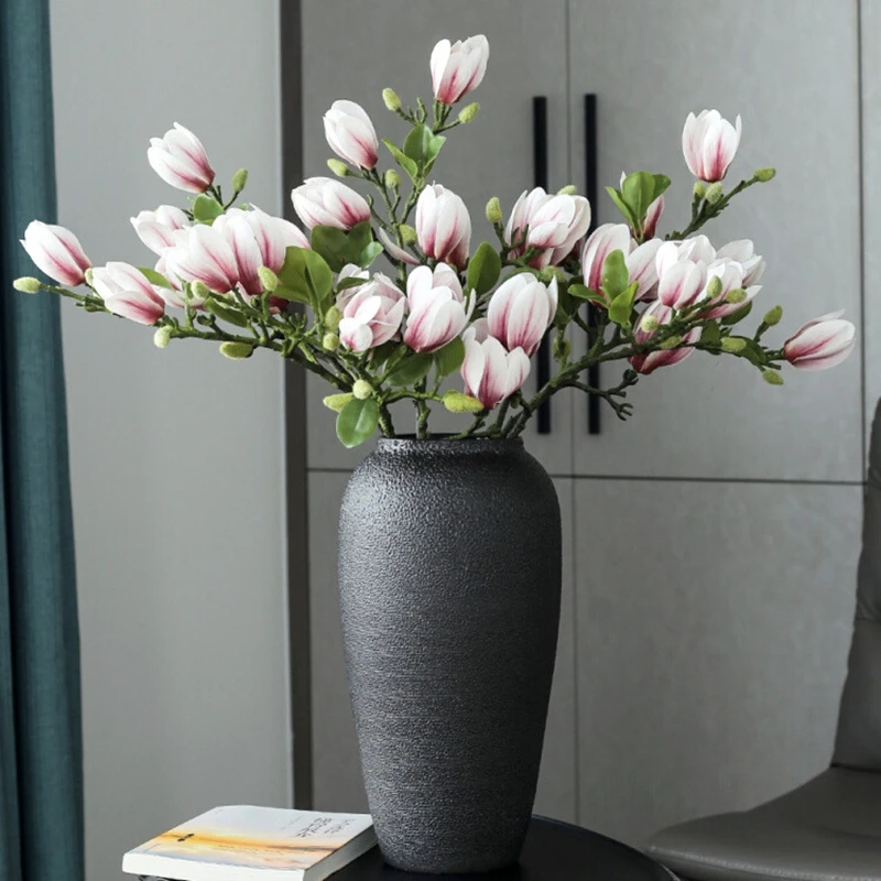 Künstliche Seiden-Magnolienblüten für Außenbereich, Hochzeitssträuße, DIY-Dekorationsobjekte, Heimdekoration, Esstisch-Vasen-Centerpiece