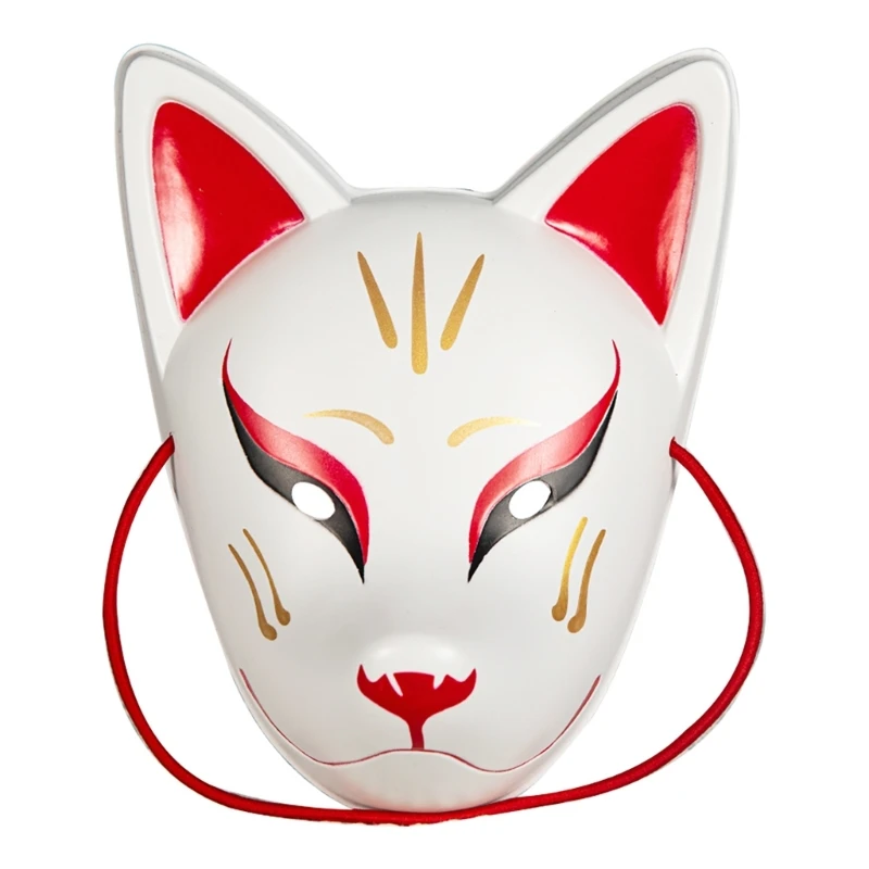 Foxes Mask Japanese Kabukis Kitsune Mask Halloween Masquerade Costume Cats Mask