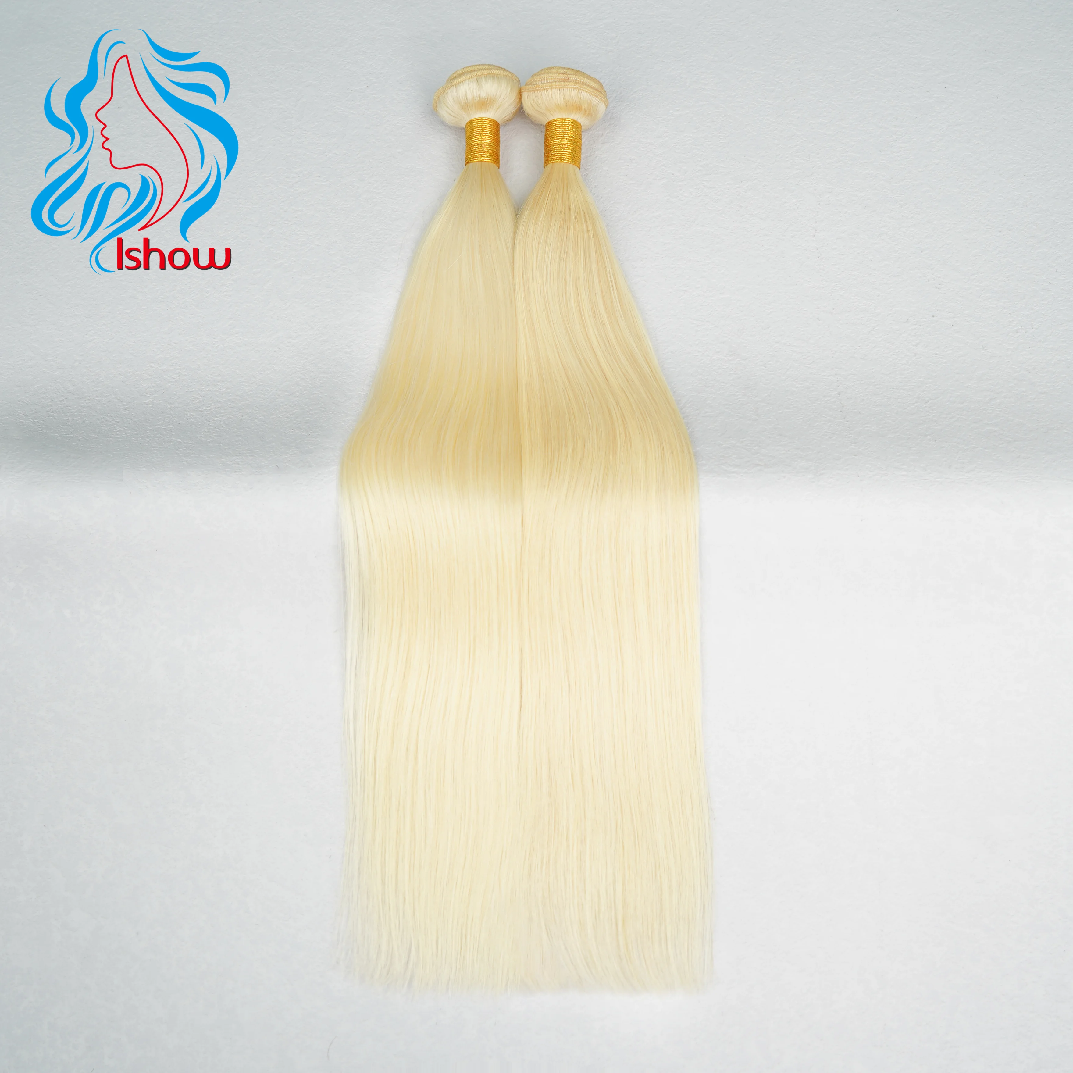 Pacotes retos de cabelo humano para mulheres, extensões de cabelo remy, Honey Blonde, tecelagem de cabelo brasileiro, 10-30 in, 50g, 100g, Blonde 613