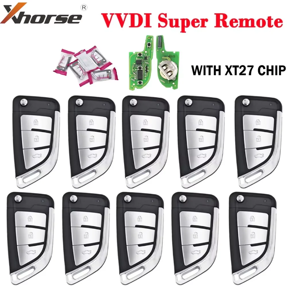 Xhorse XEKF21EN VVDI Super Remote Folding Flip Smart Universal Car Key with XT27A01 XT27A66 Chip for VVDI2 /VVDI Key Tool Max